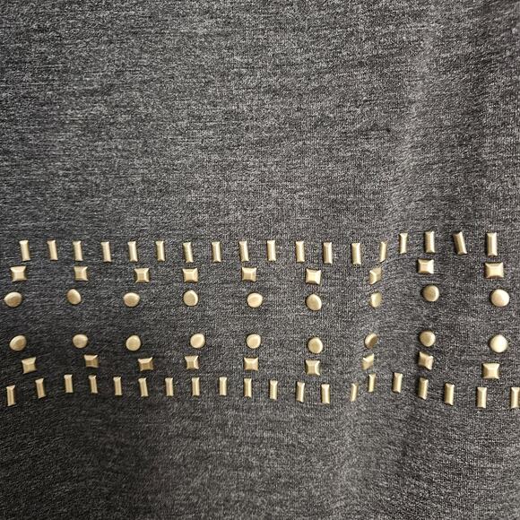 CHRIS McLAUGHLIN Charcoal Sheath Career Dress w/Brass Studs Lined Size 8 EUC - Picture 4 of 12